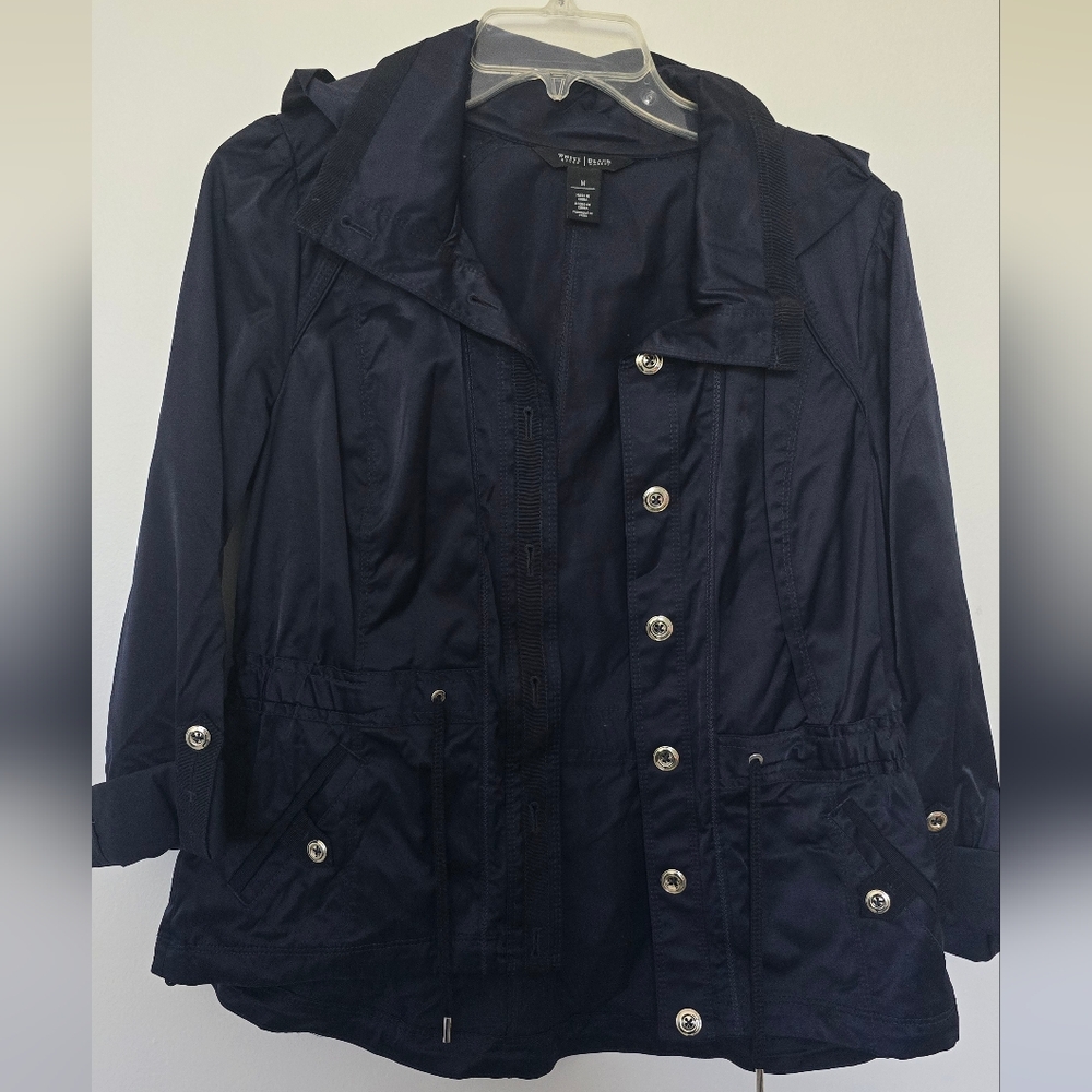 White House Black Market Black Lightweight Shirt Jacket